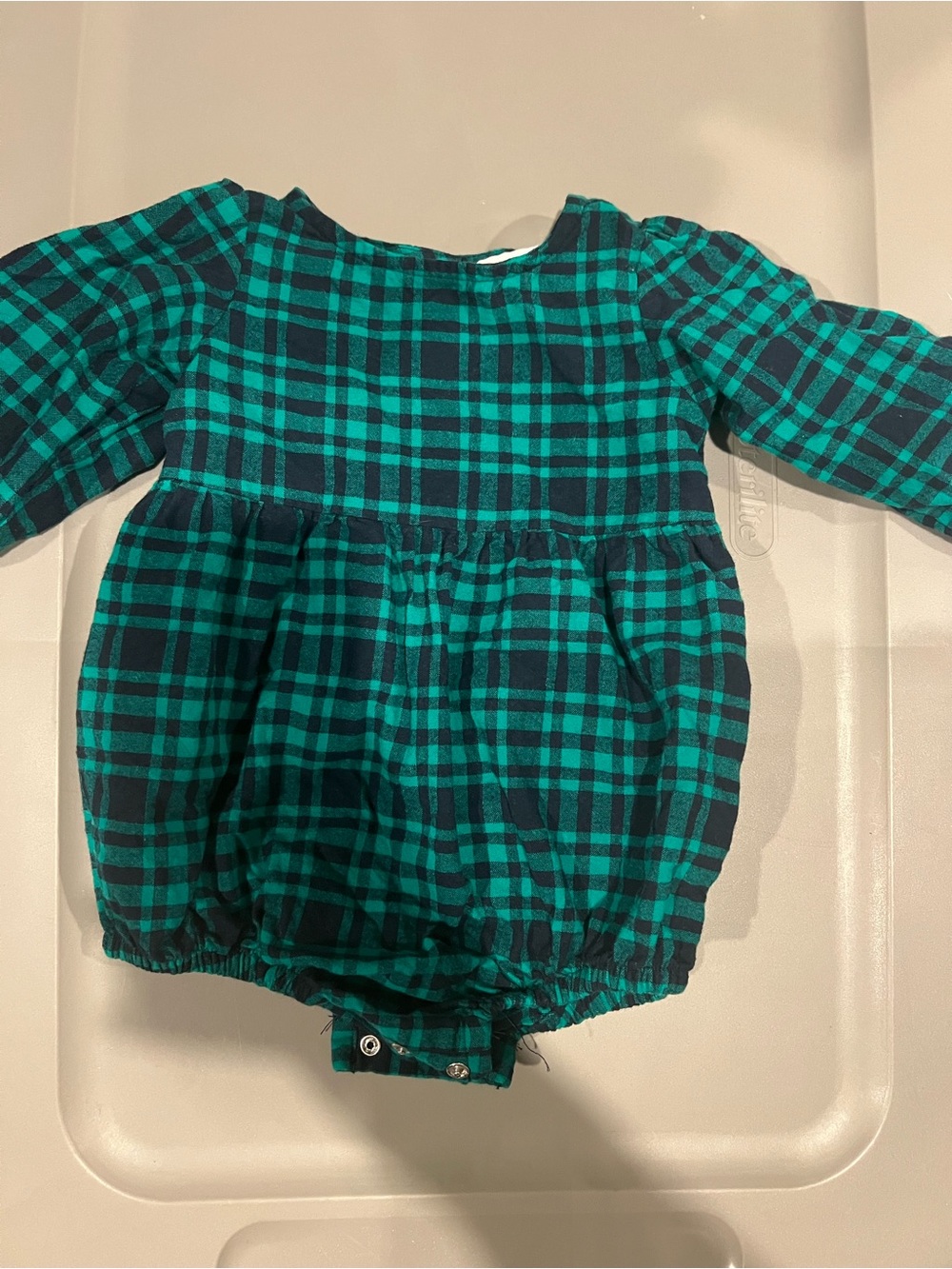 RuffleButts plaid bubble romper